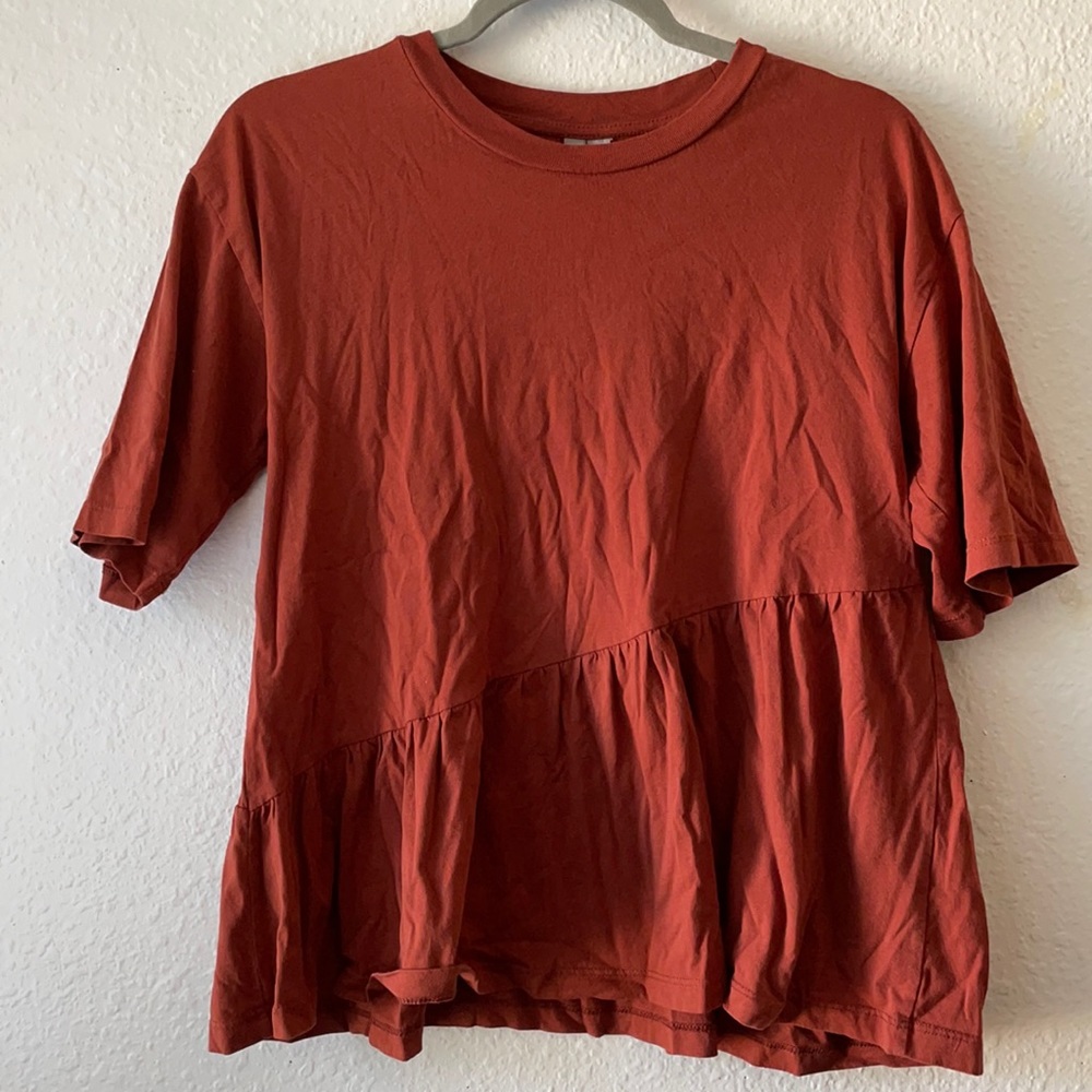 3/$20 ASOS Burnt Orange Peplum Tee Shirt